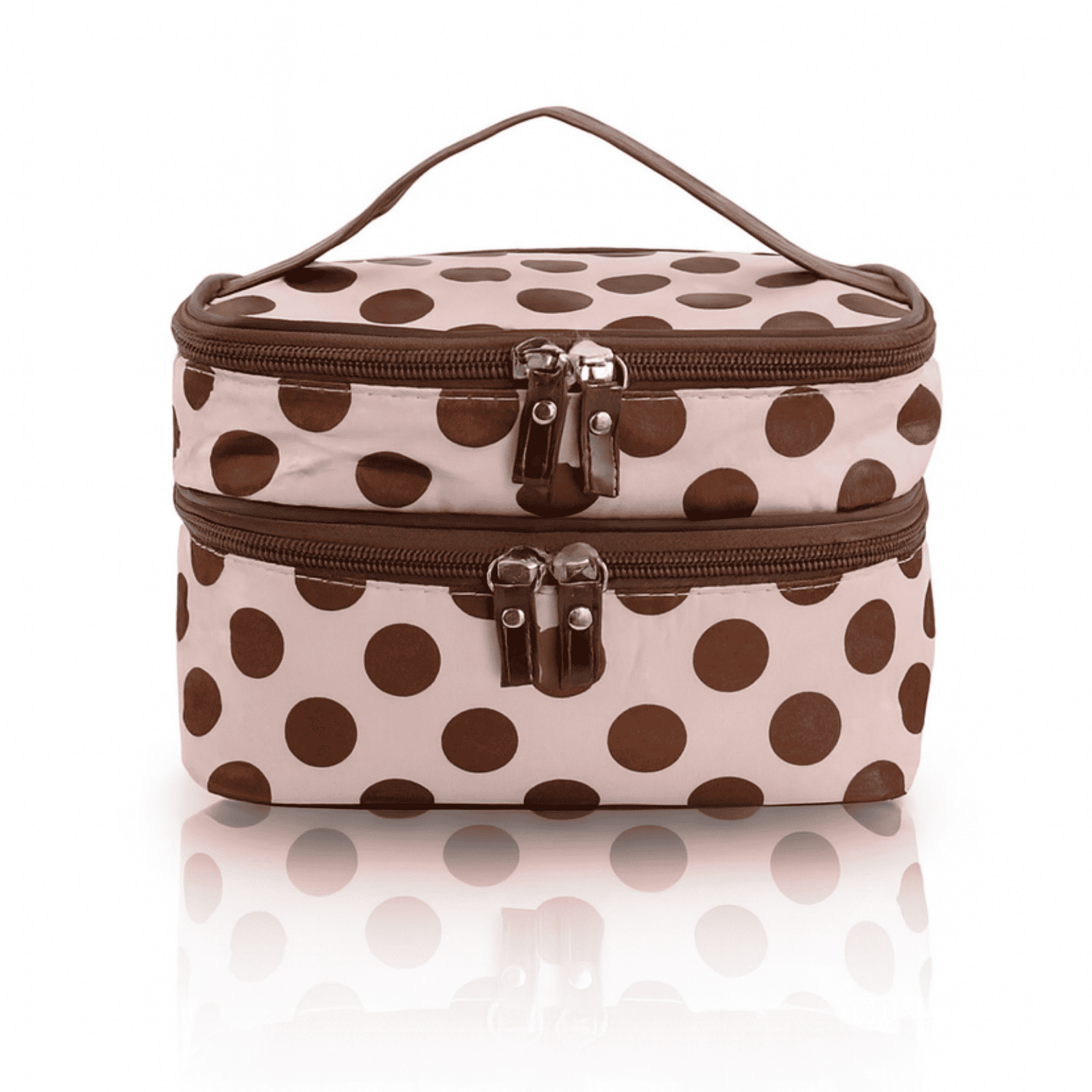 Grande trousse de toilette femme originale rose à pois