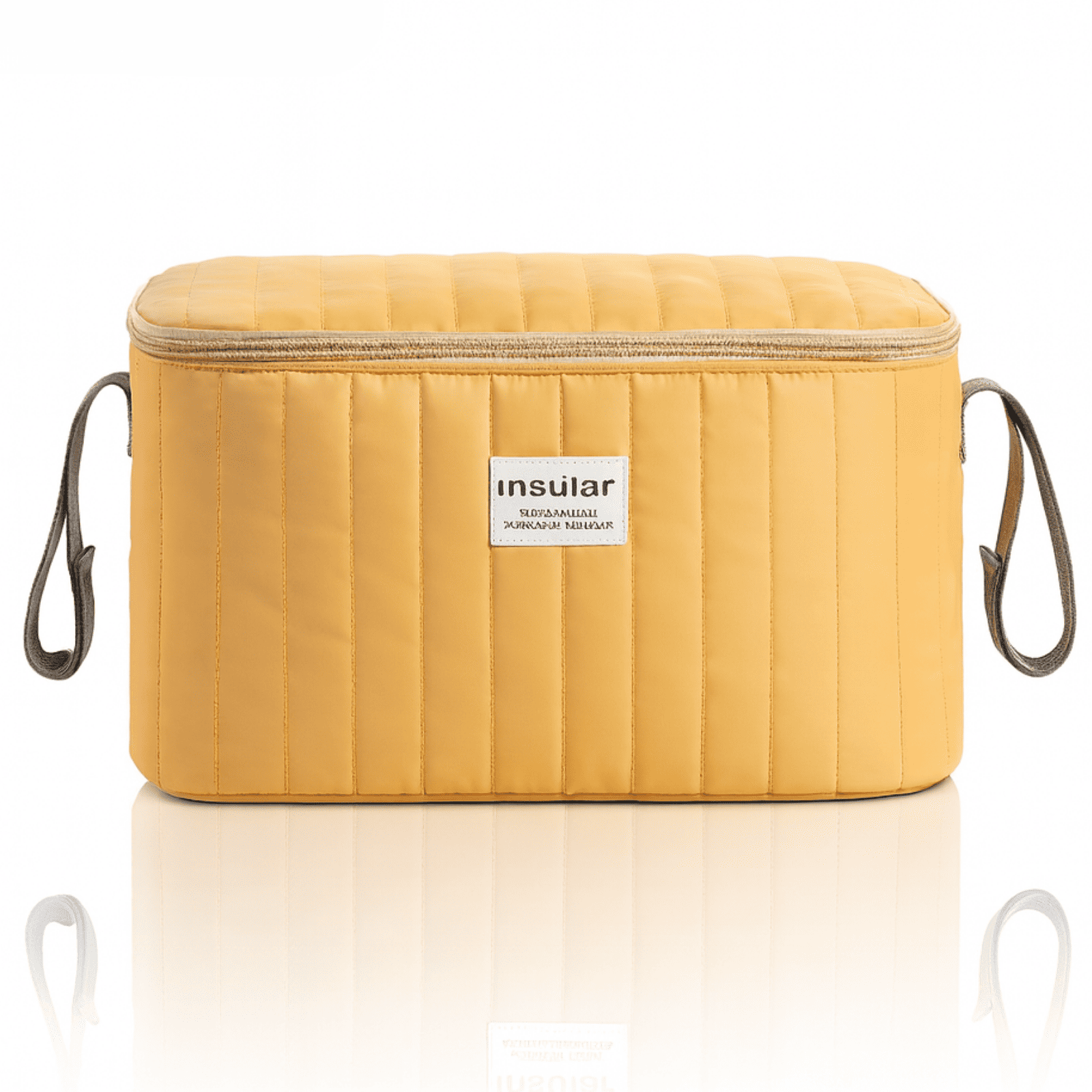 Kit trousse de toilette bébé jaune imperméable avec anses latérales et fermeture éclair