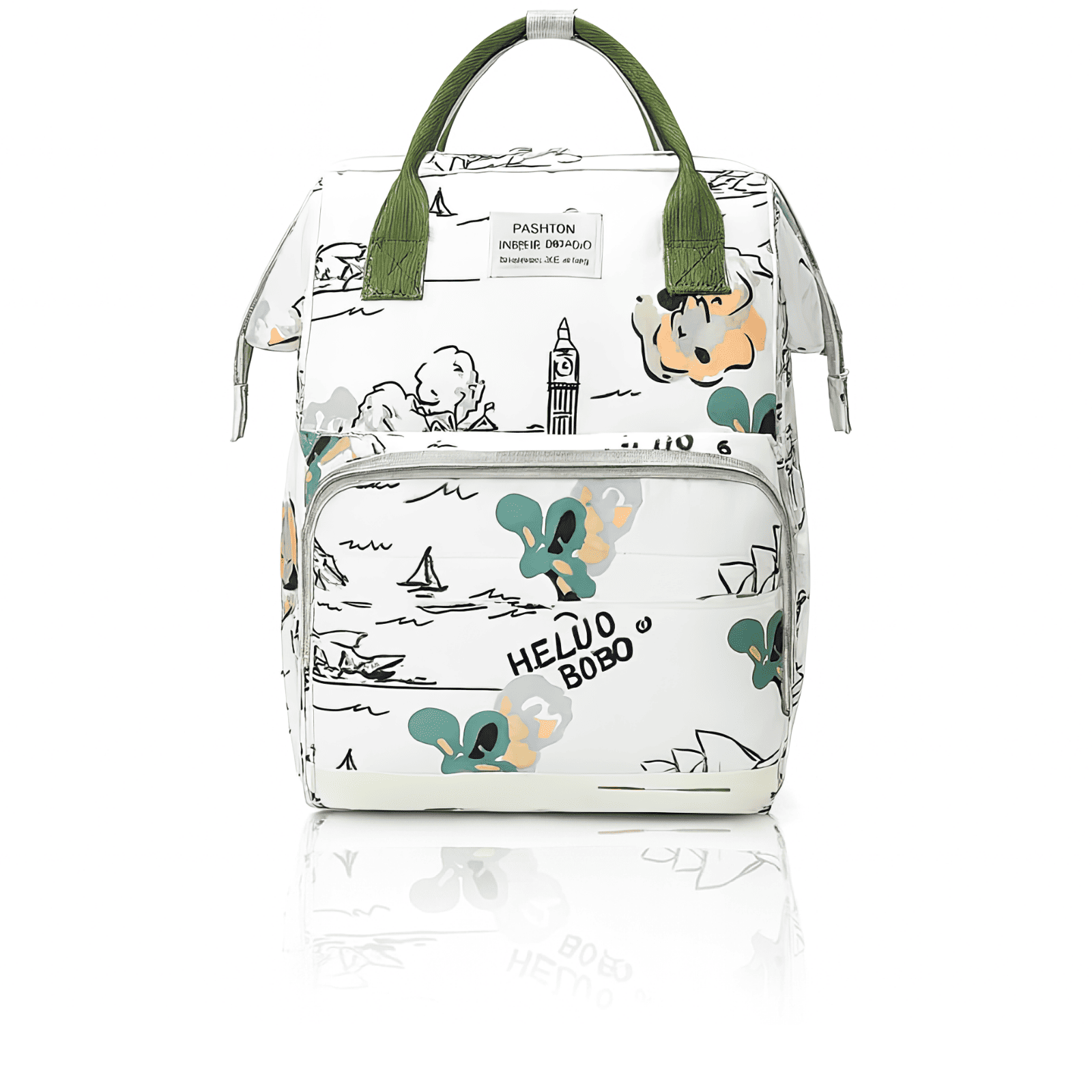 Vue avant de trousse de toilette bébé voyage imperméable à motifs modernes