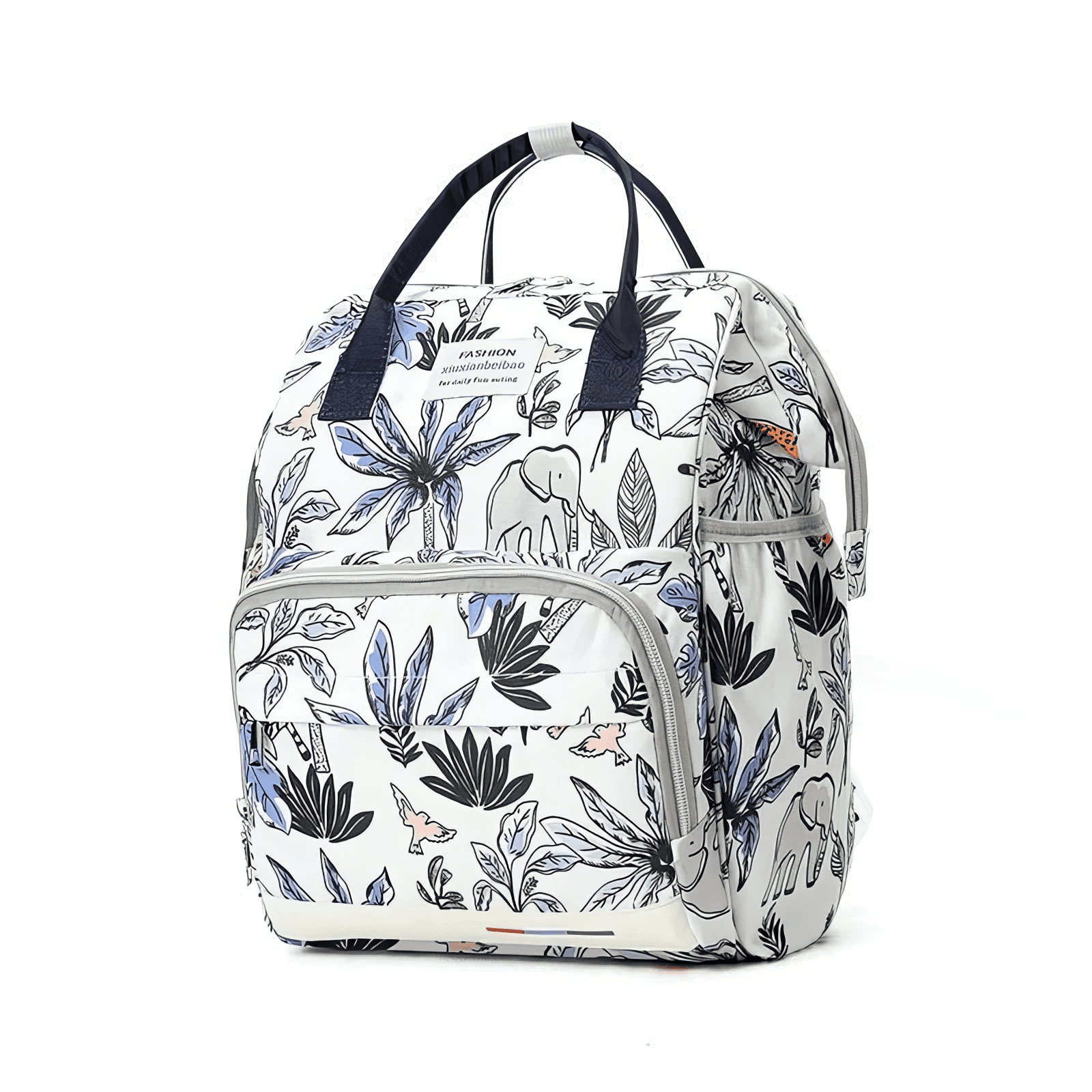 Trousse de toilette bébé voyage imprimée éléphants bleus, légère et imperméable