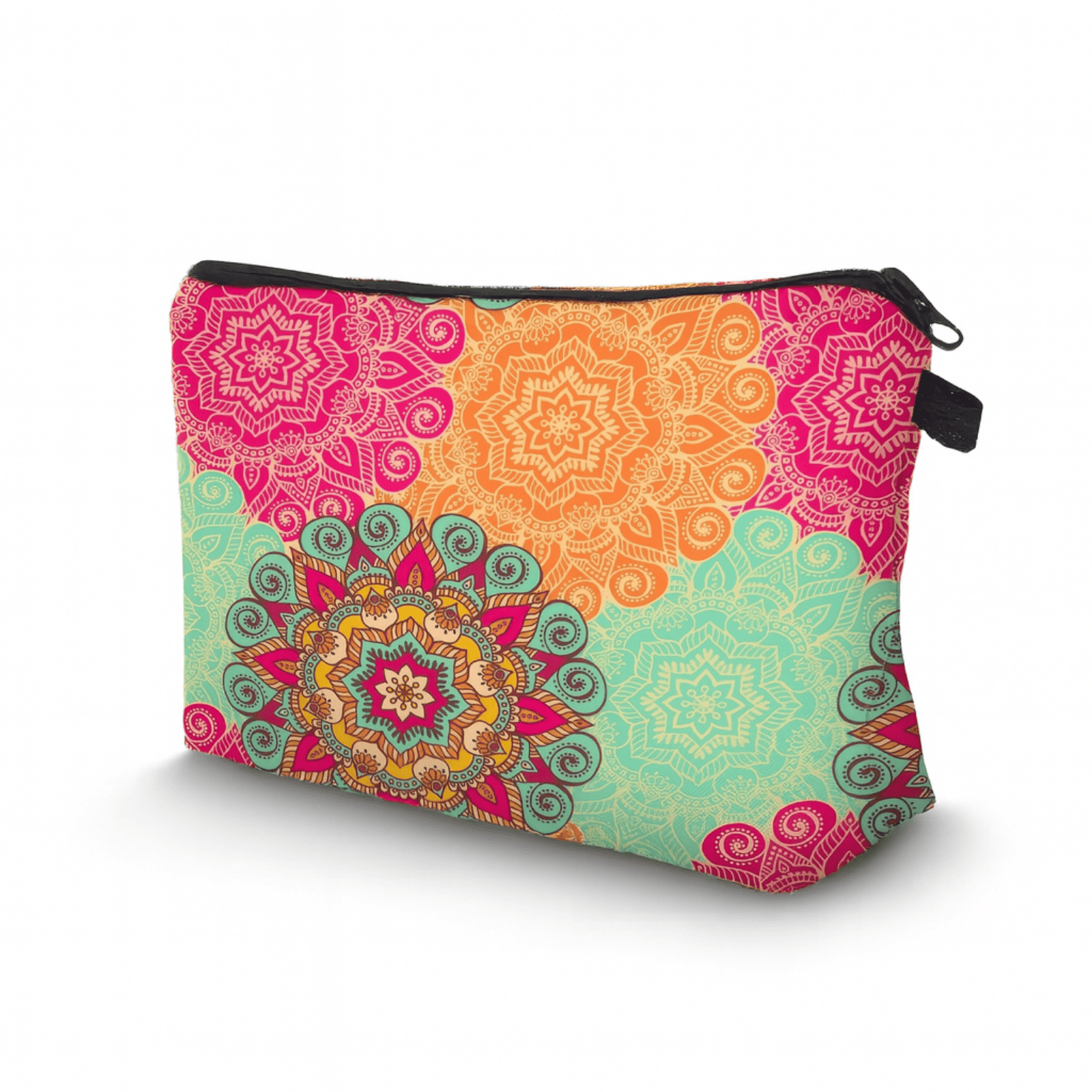 Trousse de toilette femme coloré avec motifs mandala multicolores
