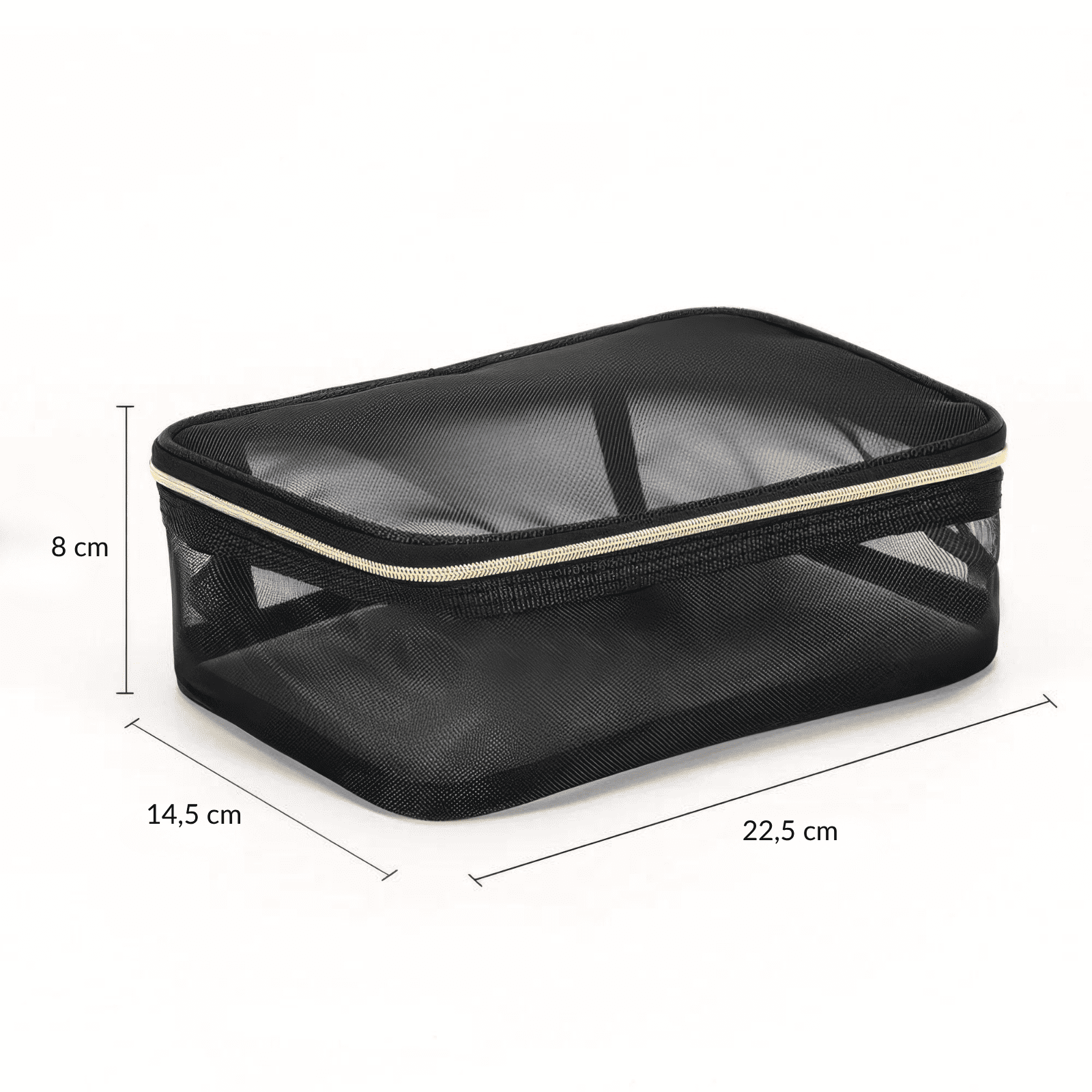 Trousse de toilette femme souple et transparente dimensions 22,5 x 14,5 x 8 cm