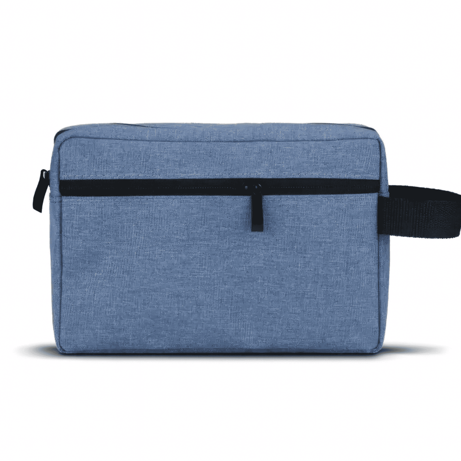 Trousse de toilette homme tissu bleu pratique et résistante avec poche avant