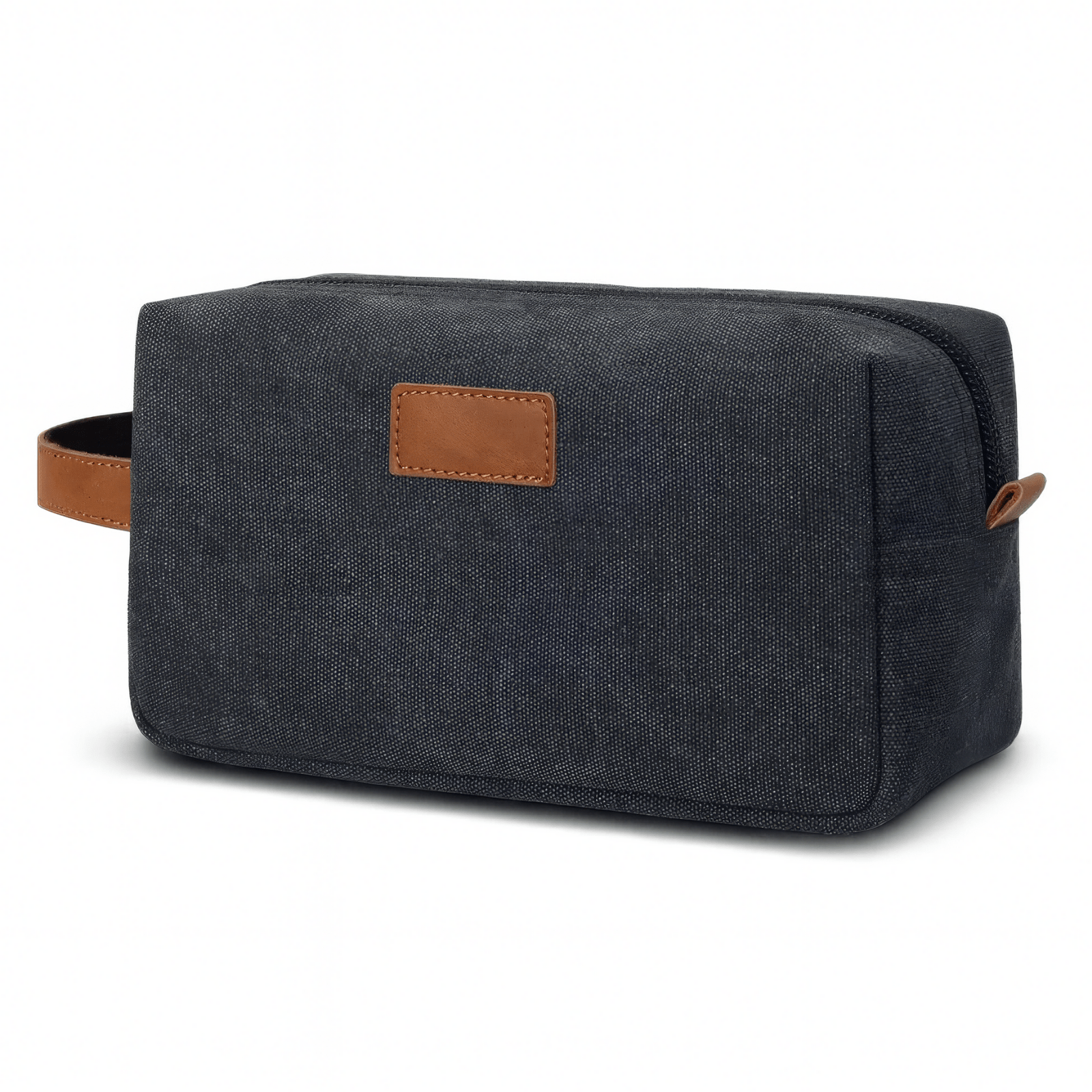 Trousse de toilette homme vintage en toile grise résistante