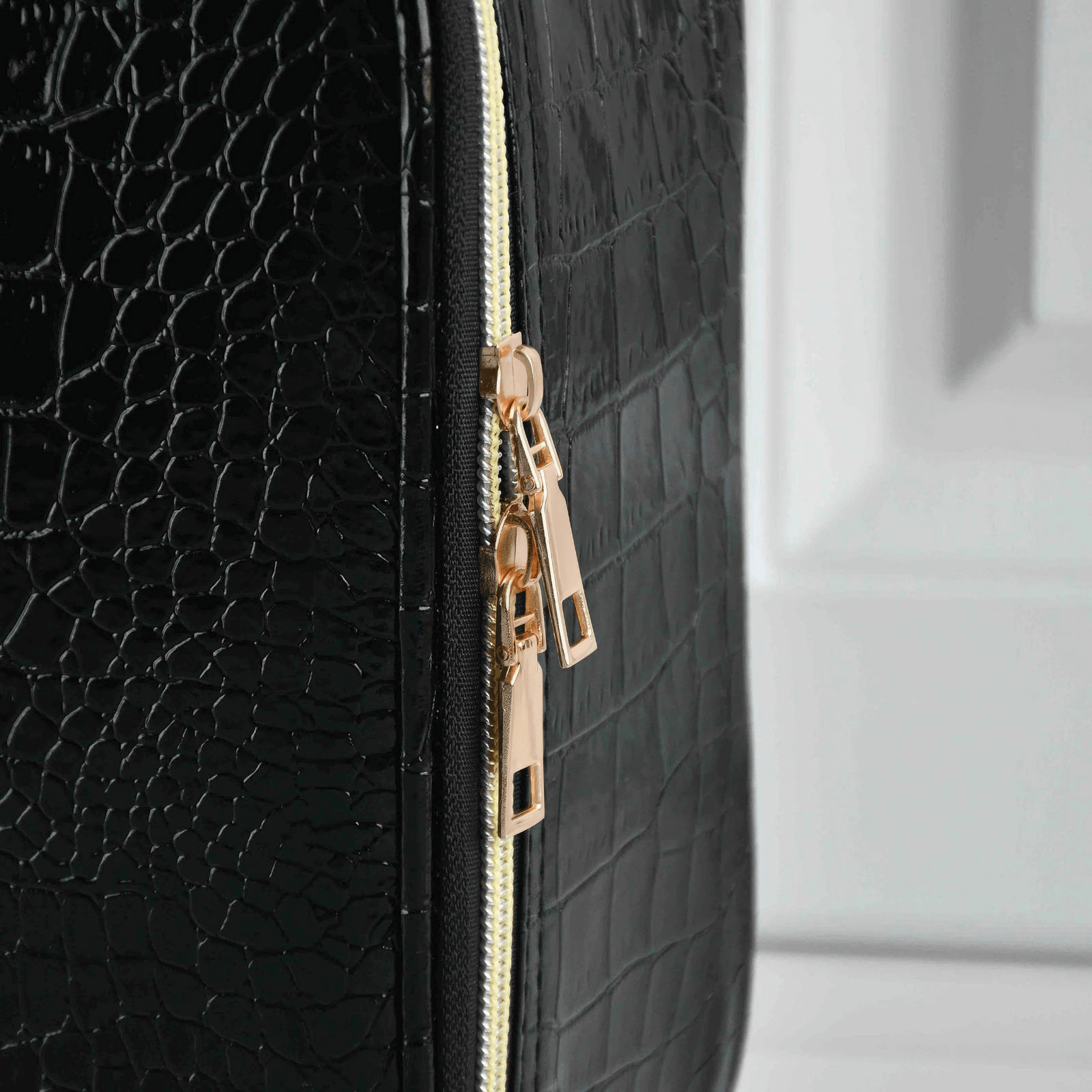 Trousse de toilette femme avec compartiment noir fermeture éclair