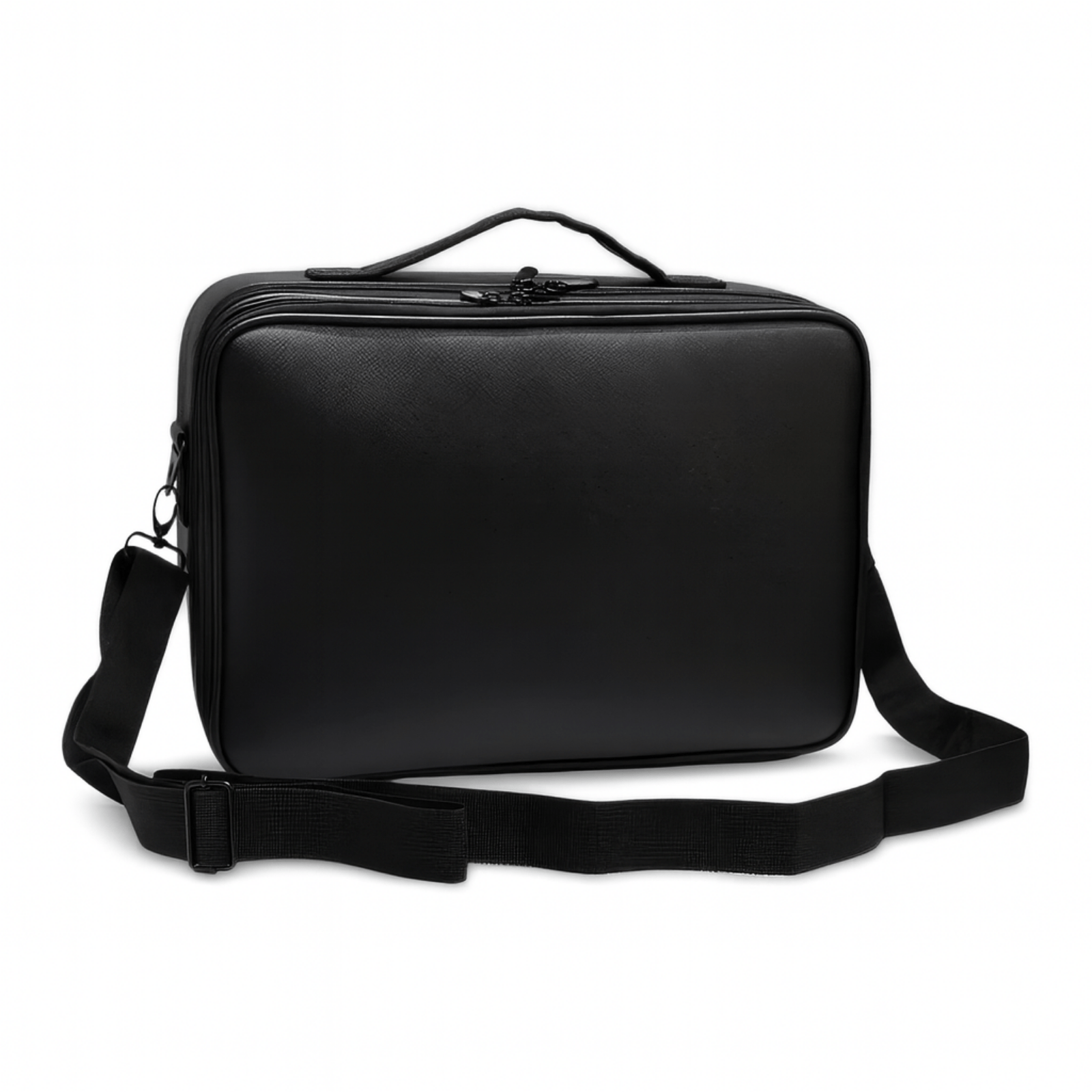 Trousse de toilette femme XXL noire élégante avec bandoulière ajustable