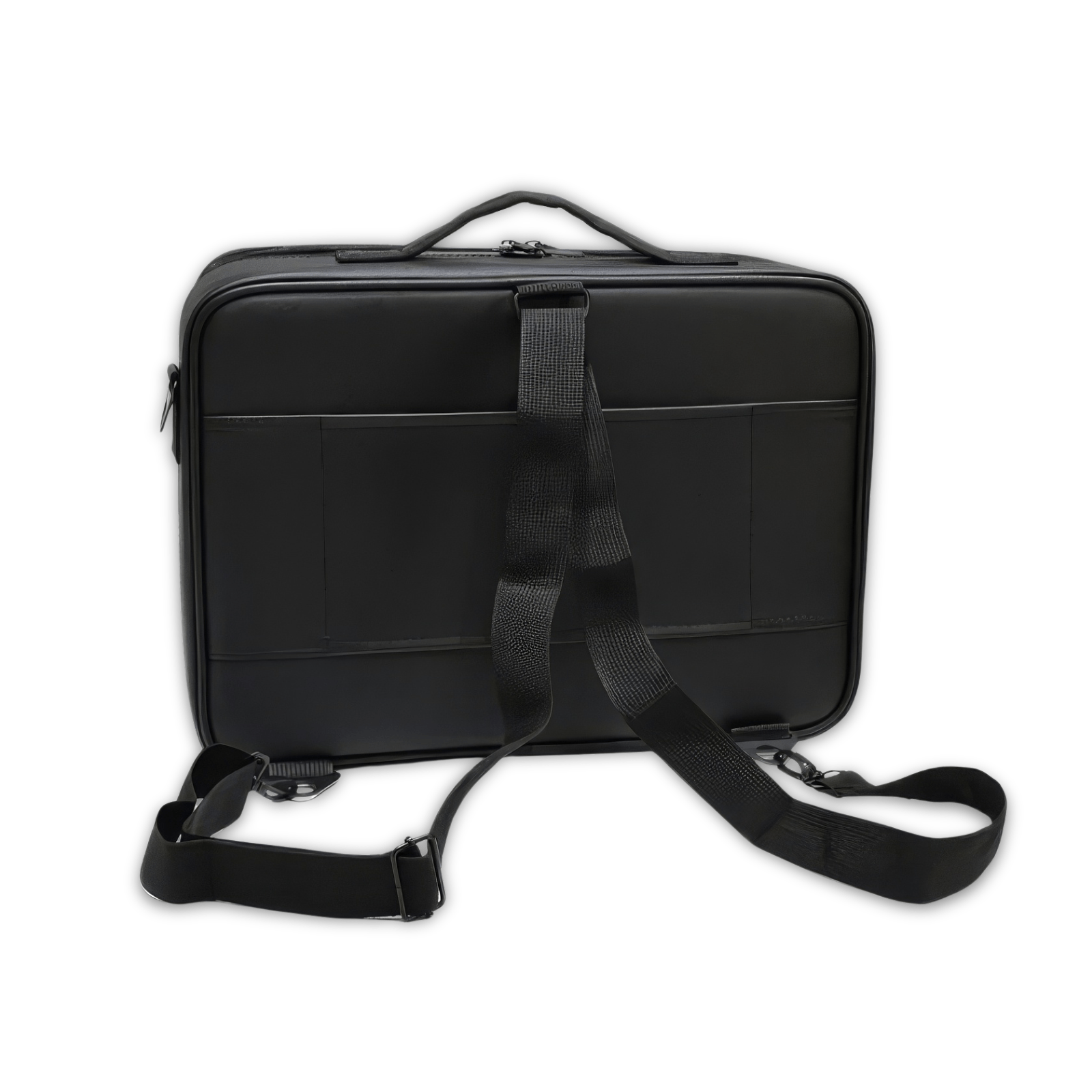 Vue arrière trousse de toilette femme XXL noire avec bandoulière amovible