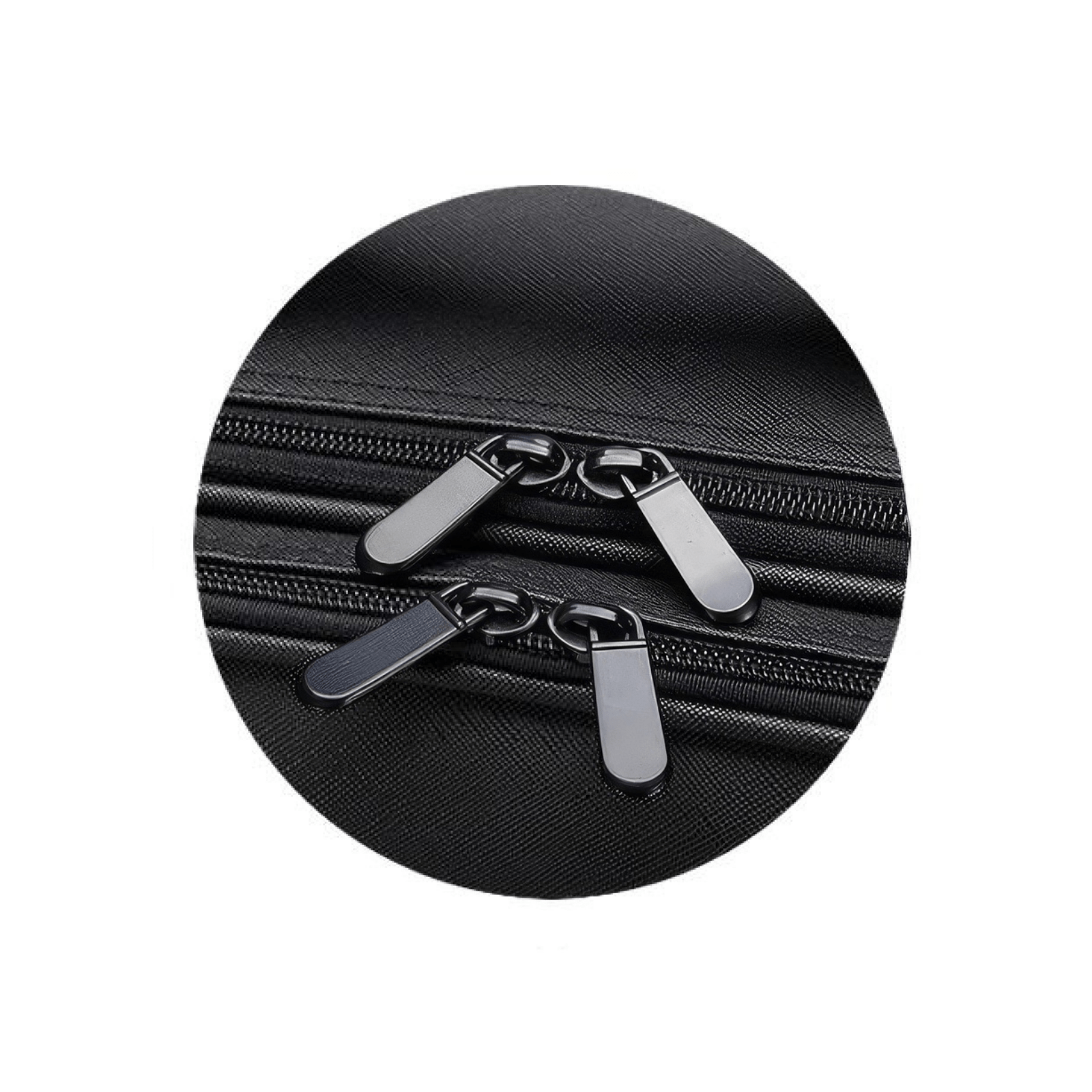 Détail fermeture éclair solide trousse de toilette femme XXL noire