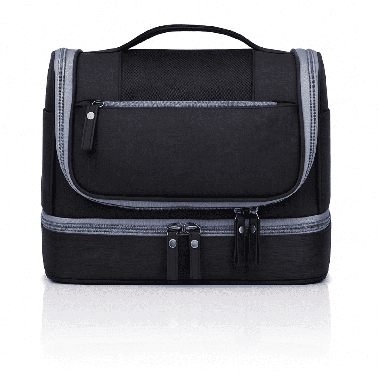 Grande trousse de toilette voyage noire vue de face