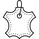 Icône représentant une pièce de cuir véritable, symbole de matière authentique et de qualité.