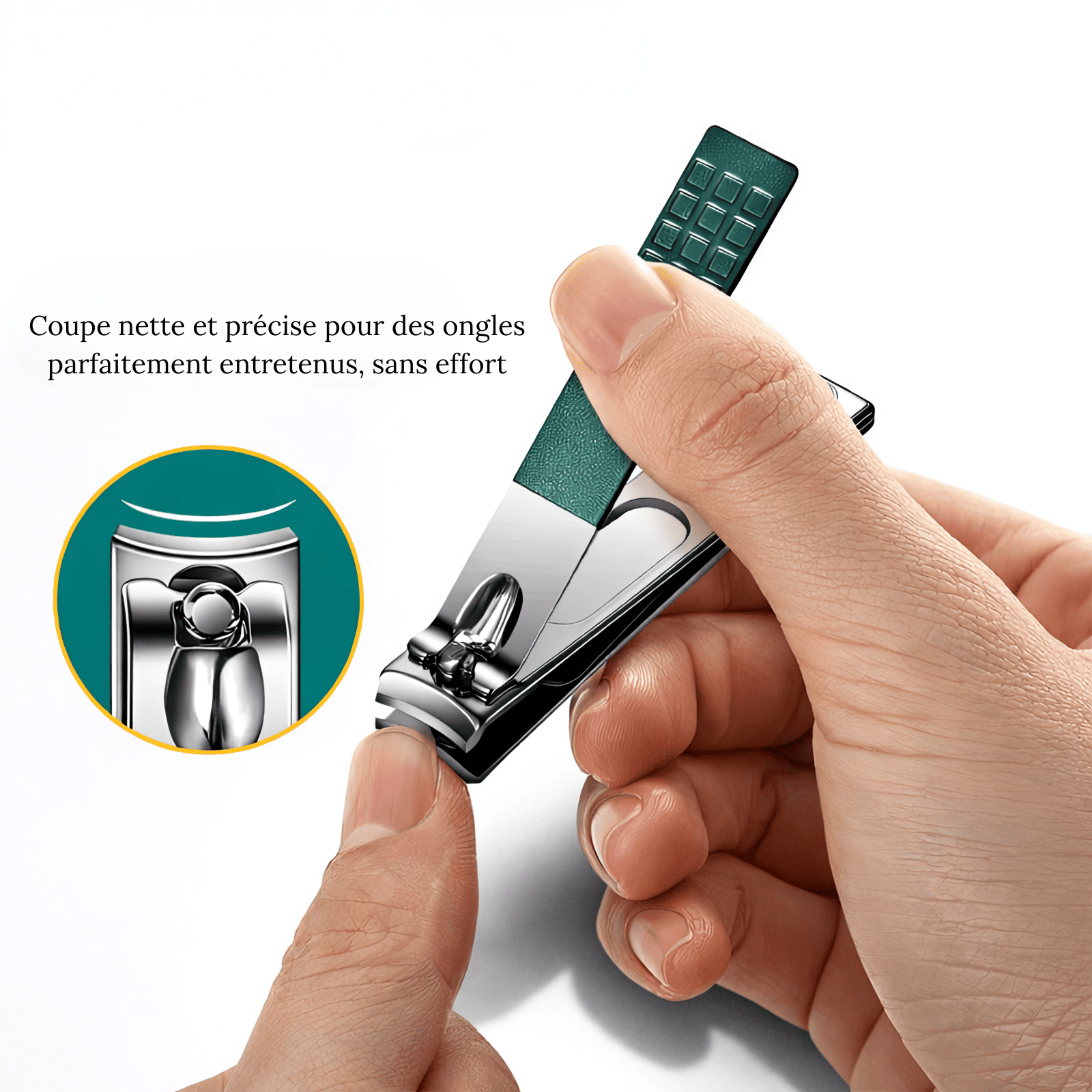 Coupe-ongles précis inclus dans un kit de manucure.