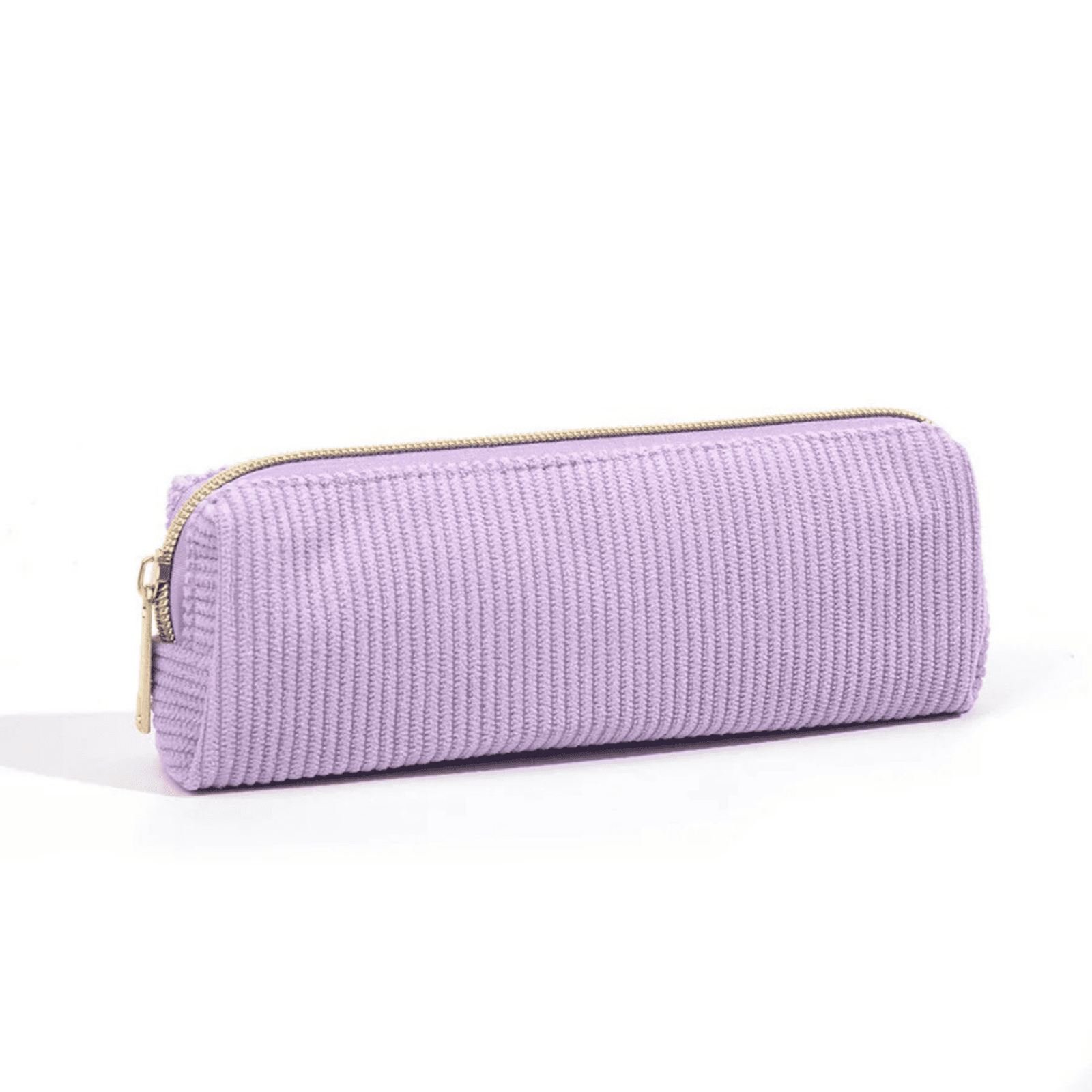 Petite trousse de toilette femme violette en tissu côtelé moderne