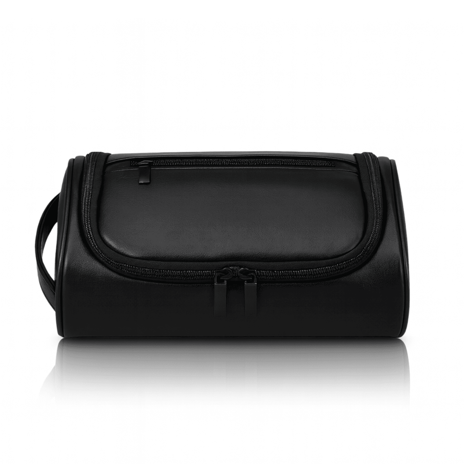 Petite trousse de toilette homme simili cuir noir classique