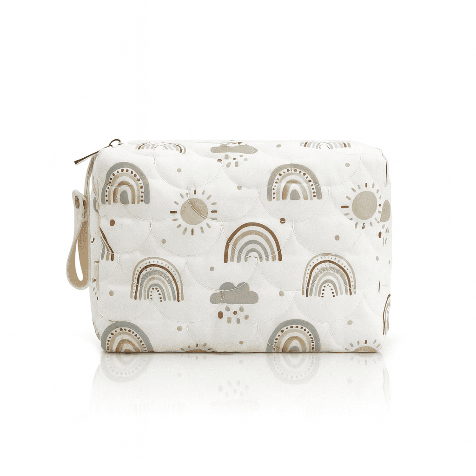 Trousse de toilette bébé vide blanc arc-en-ciel élégante et facile à nettoyer
