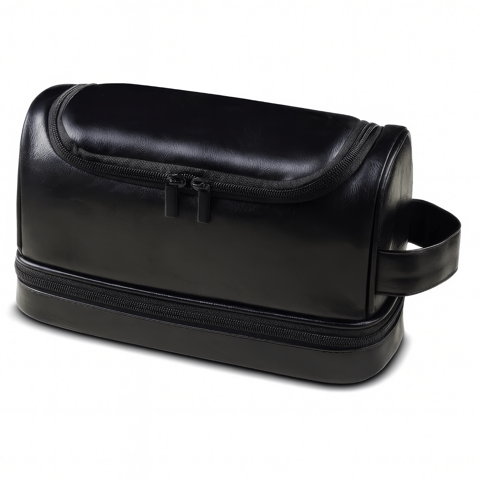 Trousse de toilette homme cuir à suspendre noire élégante