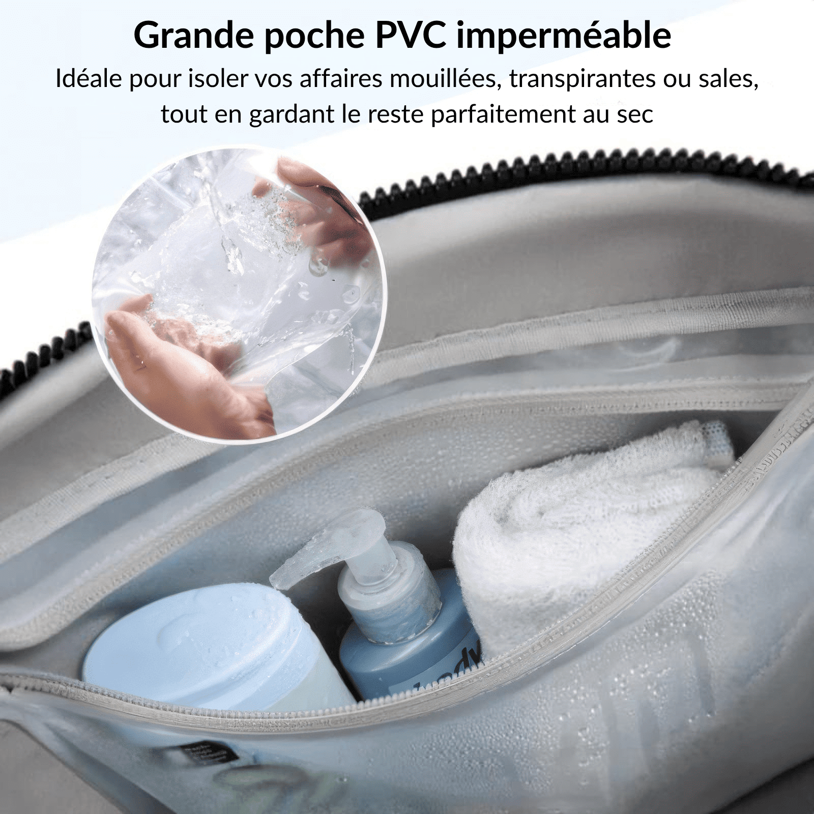 Grande poche PVC imperméable de la trousse de toilette femme fantaisie pour affaires mouillées