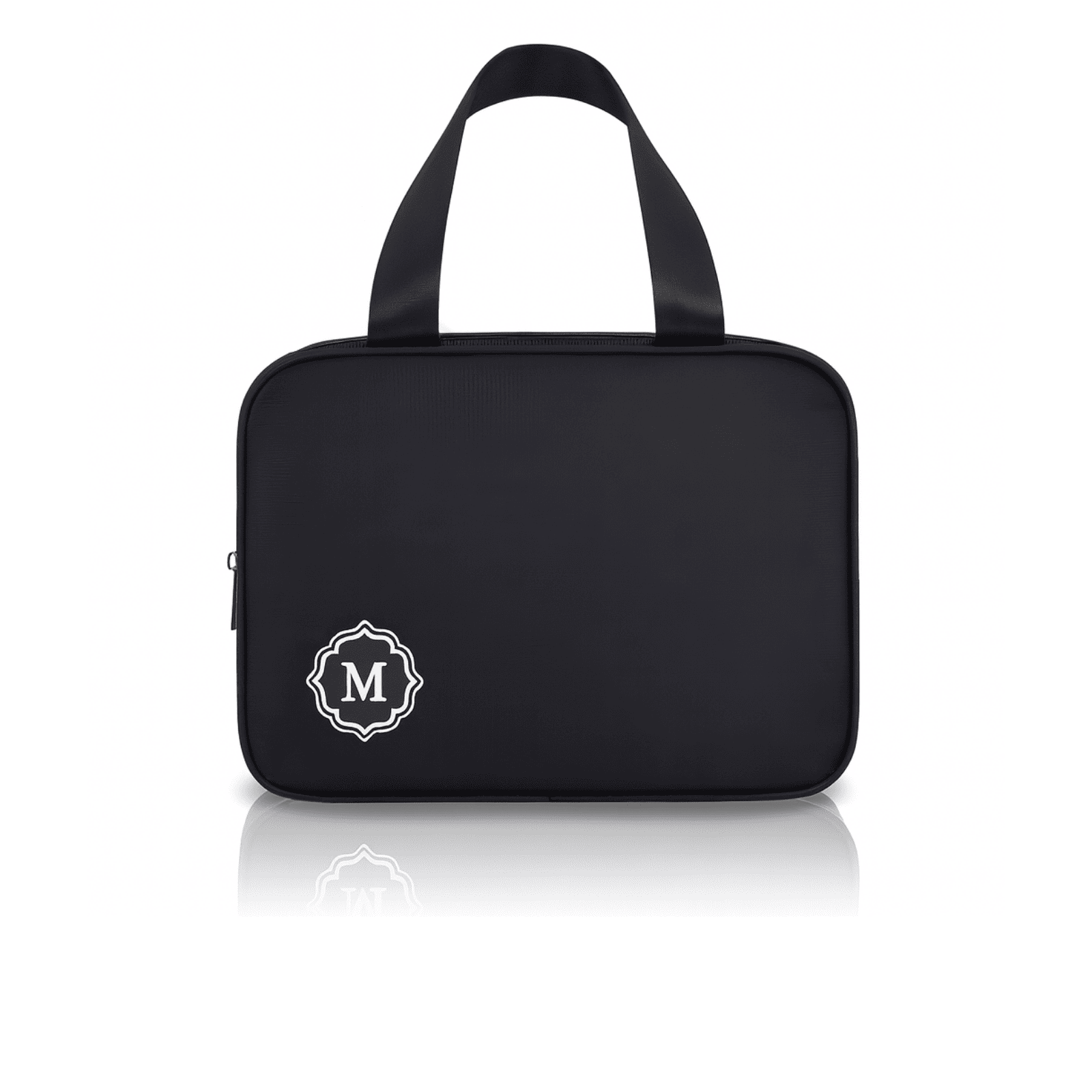 Trousse de toilette homme 2 compartiments noir vue de face