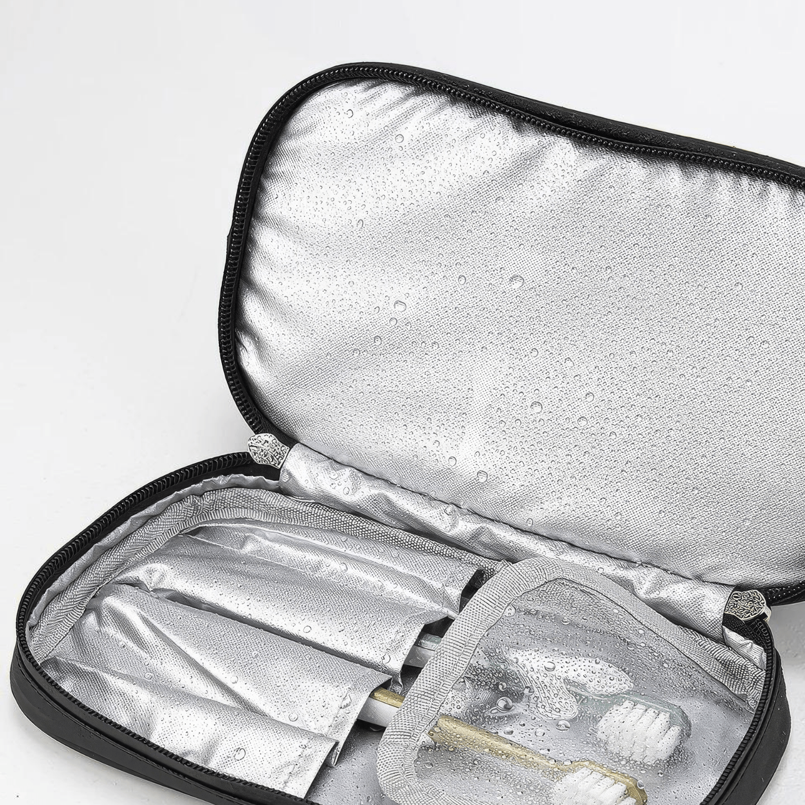 Doublure intérieure imperméable trousse de toilette homme sport avec compartiments pour brosses à dents et accessoires