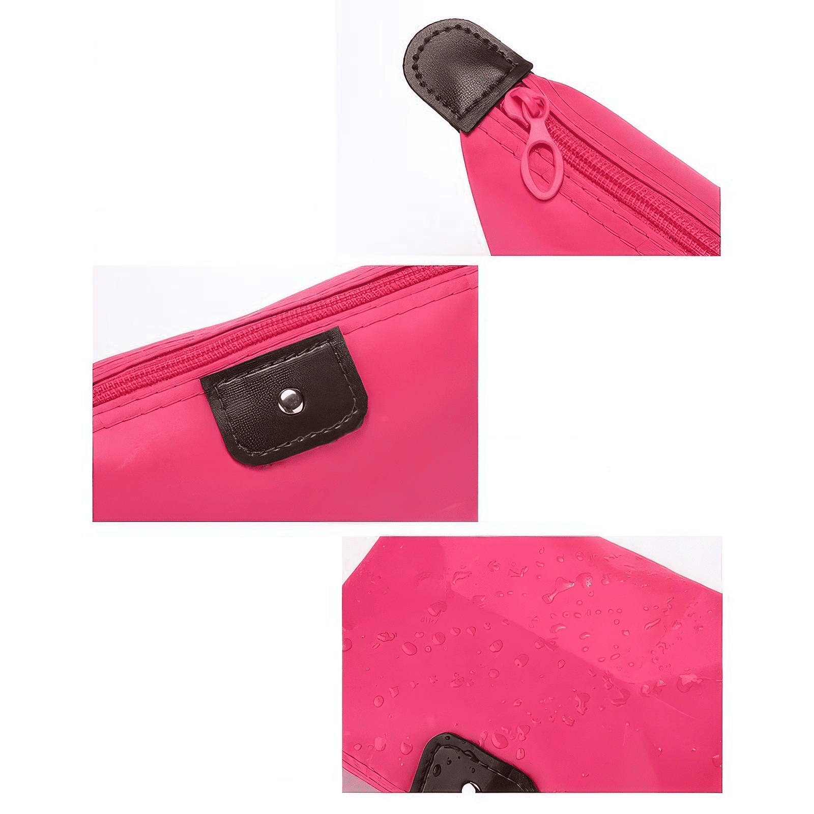 Trousse de toilette sport femme rose détails fermeture éclair et finitions